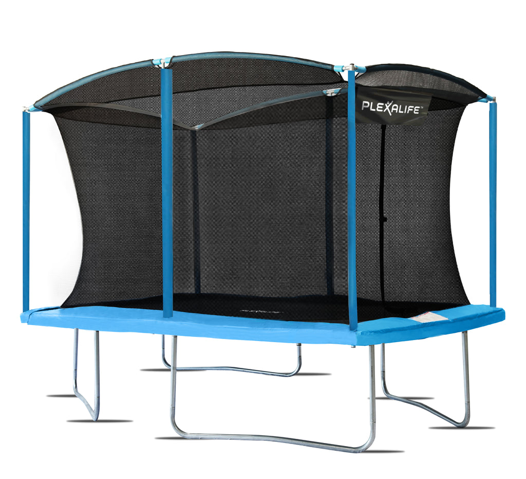 Plexalife 8 x 12 FT Rectangular Outdoor Trampoline Set with Premium Safety Enclosure – Gymnastics Rectangular Trampoline for Kids and Adults