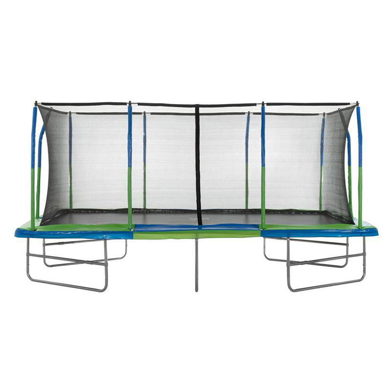 Plexalife - Mega 10' X 17' Gymnastics Style, Rectangular Trampoline Set with Premium Top-Ring Enclosure System