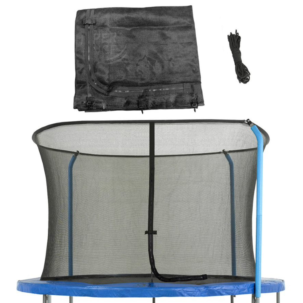 Plexalife Trampoline Net - Trampoline Safety Net Fits 10 ft Round Trampolines using 3 Curved Poles - Breathable UV and Weather-Resistant Trampoline Net Replacement for Top Ring Frame - Black