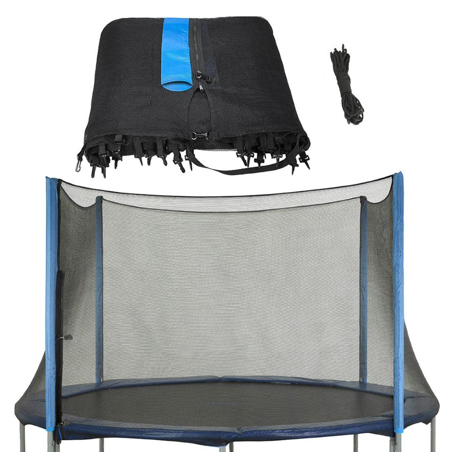 Plexalife Trampoline Net - Trampoline Safety Net Fits 12 ft Round Trampoline using 4 Straight poles - Breathable UV and Weather-Resistant Trampoline Net Replacement - Installs Outside of Frame