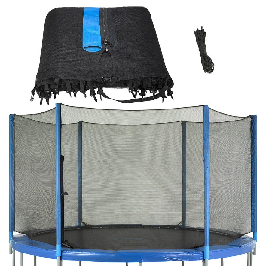 Plexalife Trampoline Net - Trampoline Safety Net Fits 12 ft Round Trampoline using 6 Straight poles - Breathable UV and Weather-Resistant Trampoline Net Replacement - Installs Outside of Frame