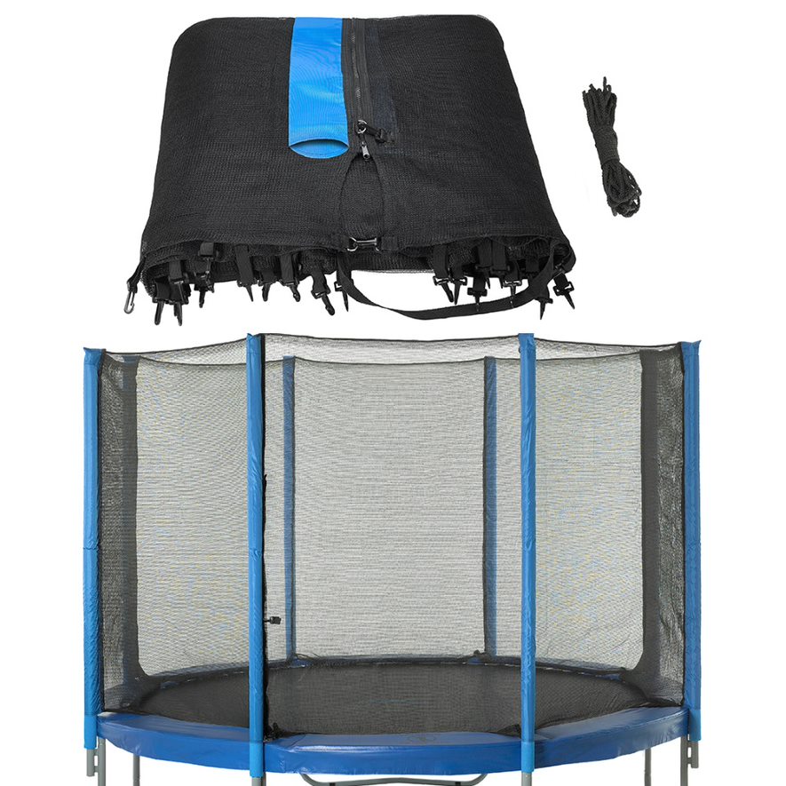 Plexalife Trampoline Net - Trampoline Safety Net Fits 12 ft Round Trampoline using 8 Straight poles- Breathable UV and Weather-Resistant Trampoline Net Replacement - Installs Outside of Frame
