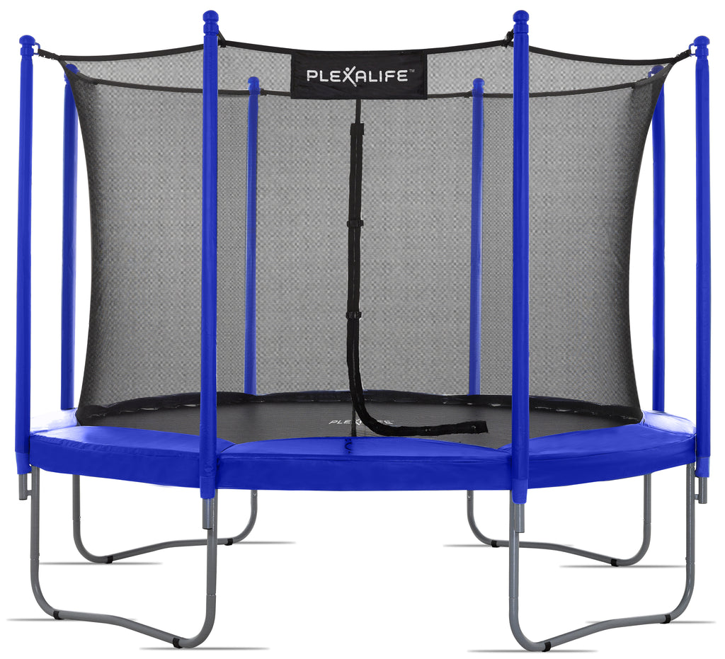 Plexalife 10 FT Round Trampoline Set with Safety Enclosure System – Backyard Trampoline - Outdoor Trampoline for Kids - Adults