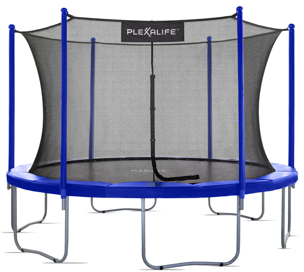 Plexalife 12 FT Round Trampoline Set with Safety Enclosure System – Backyard Trampoline - Outdoor Trampoline for Kids - Adults