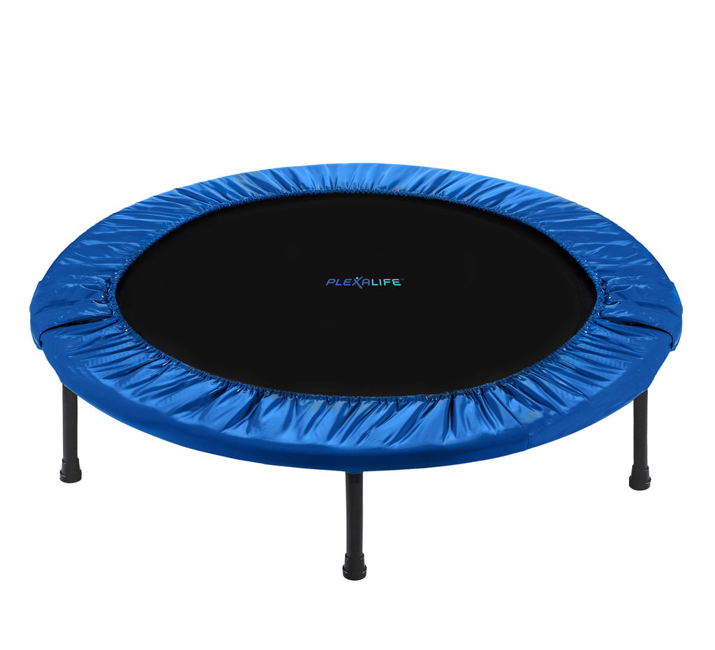 Plexalife Mini Trampoline for Adults & Kids - Rebounder Trampoline with Durable Jumping Mat, Portable & Foldable Workout Trampoline