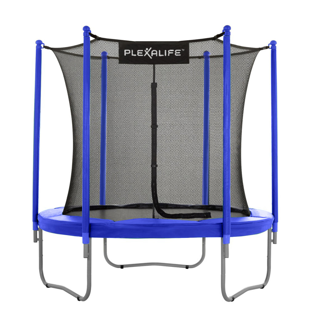 Plexalife 7.5 FT Round Trampoline Set with Safety Enclosure System – Backyard Trampoline - Outdoor Trampoline for Kids - Adults