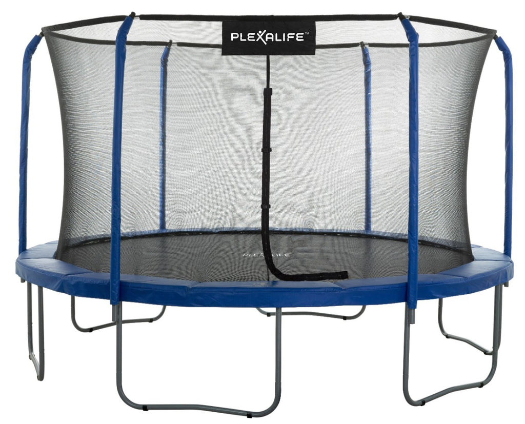 Plexalife 15 FT Round Trampoline Set with Premium Top-Ring Flex Frame Safety Enclosure System