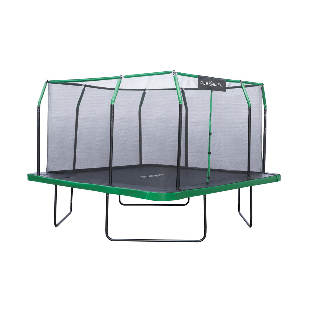 Plexalife 12 x 12 FT Square Trampoline Set with Premium Top-Ring Enclosure and Safety Pad – Outdoor Trampoline for Kids & Adults