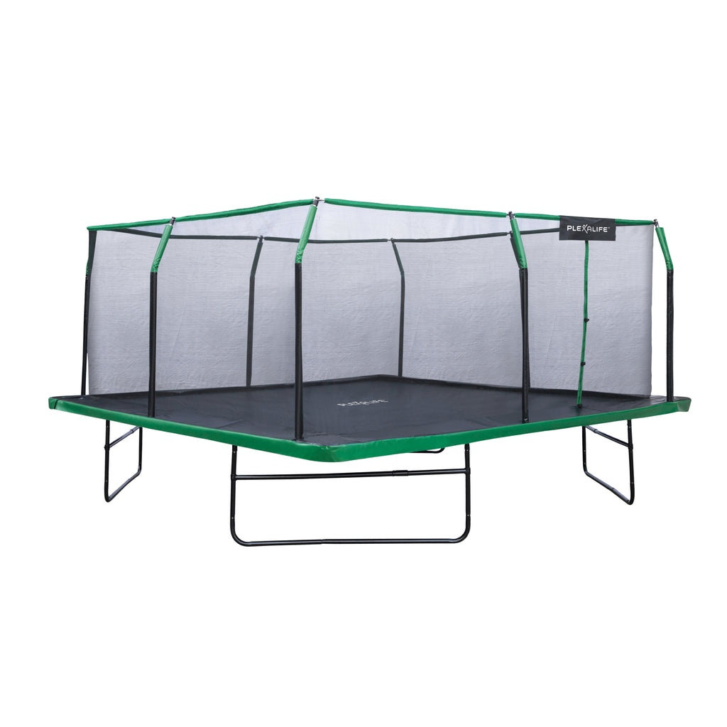 Plexalife 16 x 16 FT Square Trampoline Set with Premium Top-Ring Enclosure and Safety Pad – Outdoor Trampoline for Kids & Adults