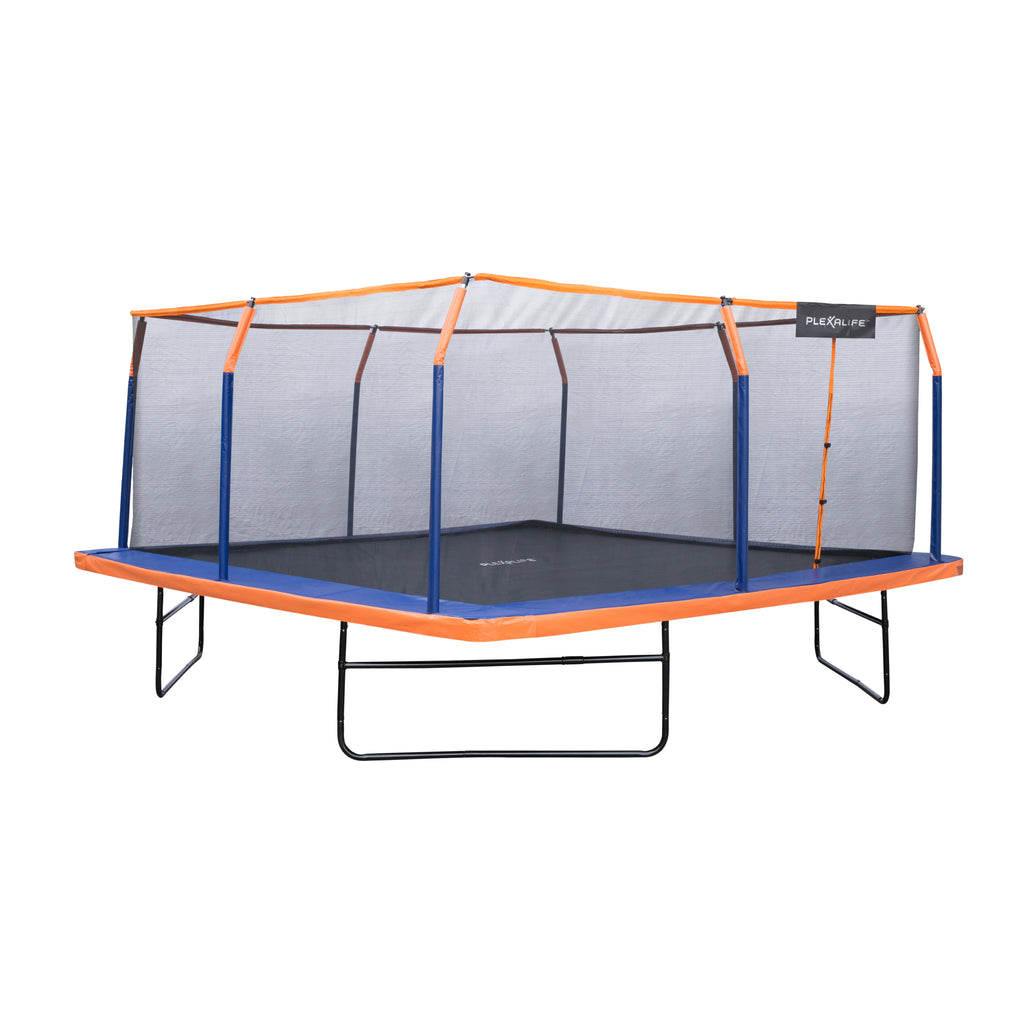 Plexalife 16 x 16 FT Square Trampoline Set with Premium Top-Ring Enclosure and Safety Pad – Outdoor Trampoline for Kids & Adults