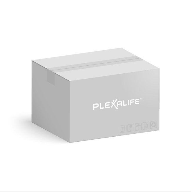 Gray box with 'Plexalife' branding on a white background